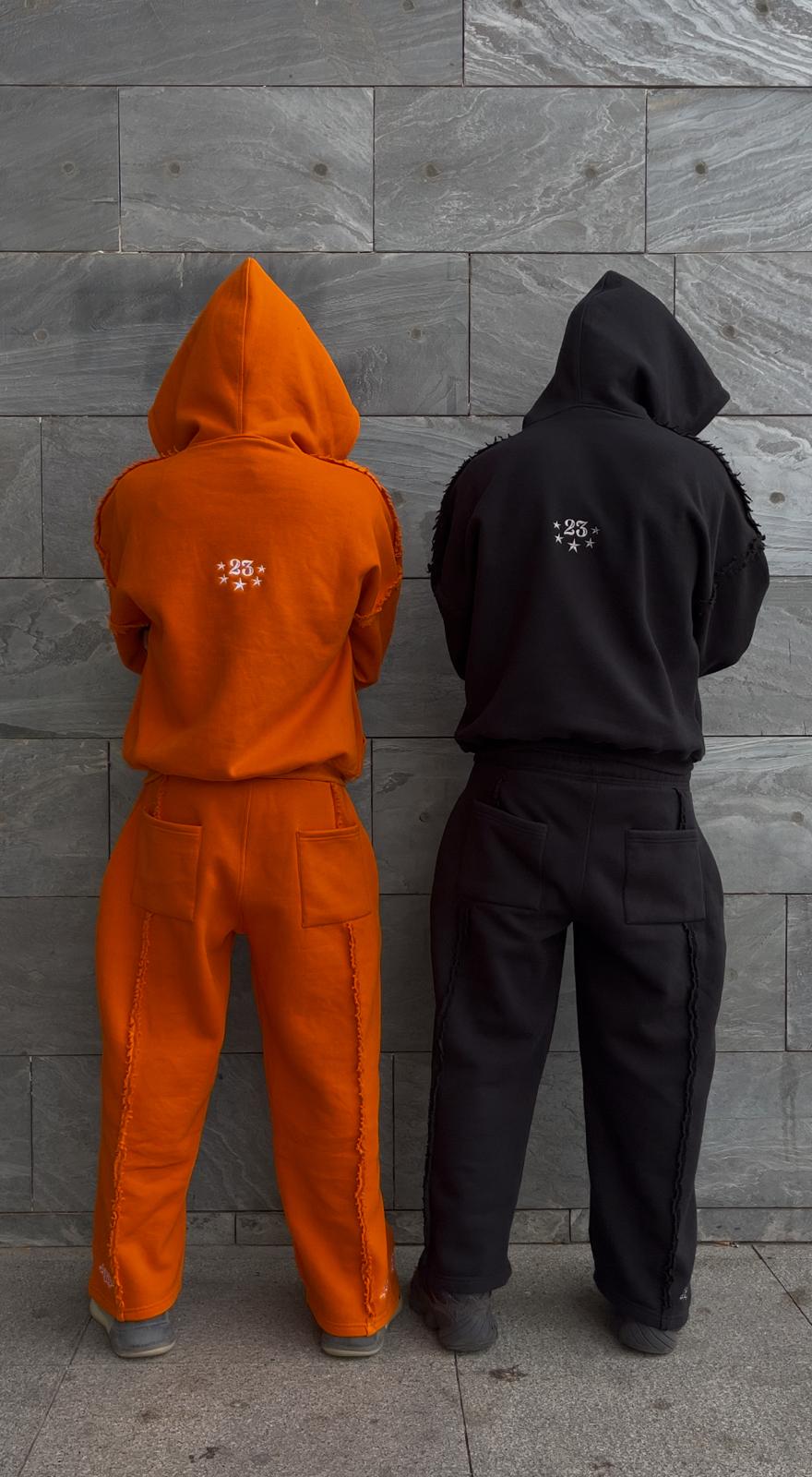 BlurBoys Ripped Zip Up Hoodie V2 Orange