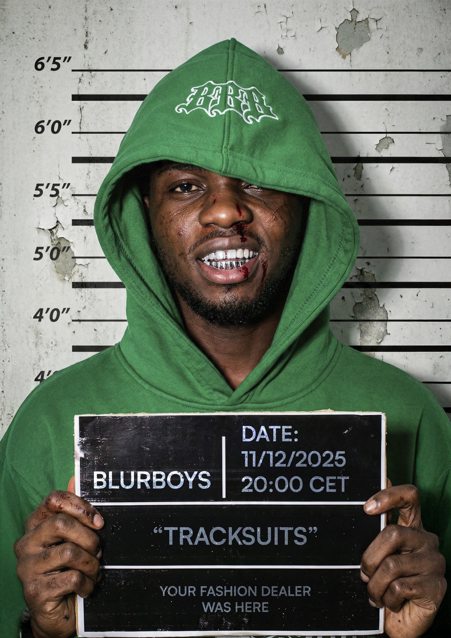 Blur Hoodie Green/White
