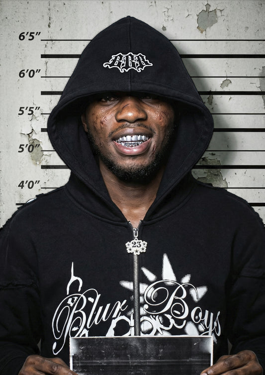 Blur Zip Up Black/White