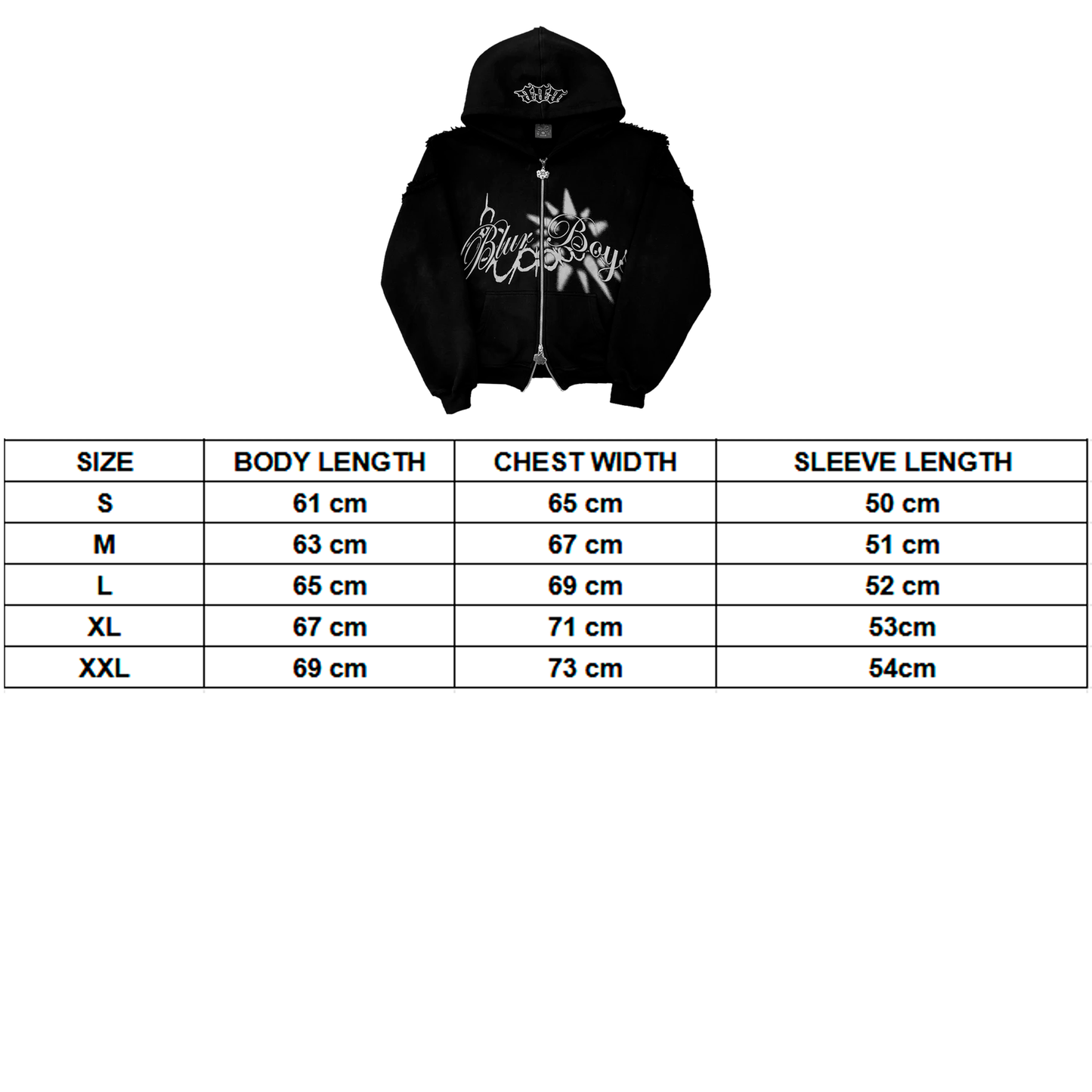 BlurBoys Ripped Zip Up Hoodie V2 Black