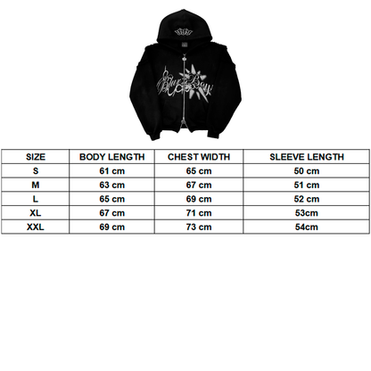 BlurBoys Ripped Zip Up Hoodie V2 Black