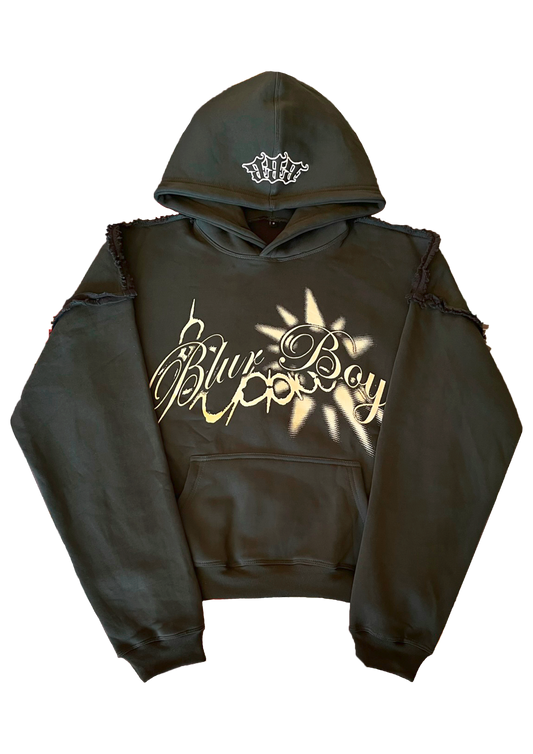 Perfect Ripped Hoodie Dark Green