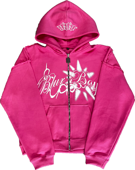 Ripped Zip Up Pink