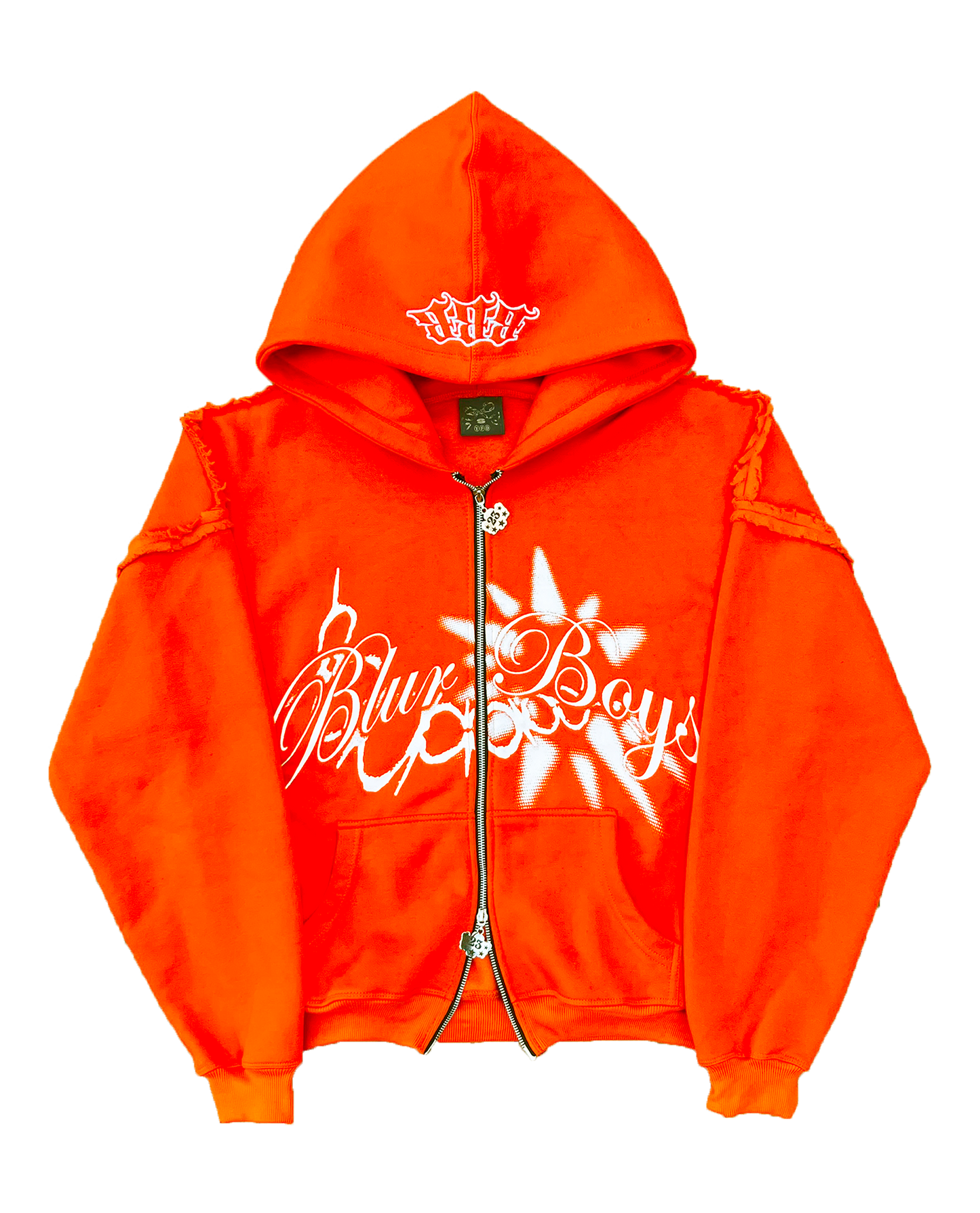 BlurBoys Ripped Zip Up Hoodie V2 Orange