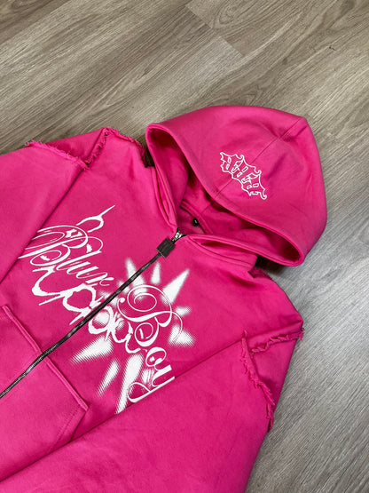 Ripped Zip Up Pink