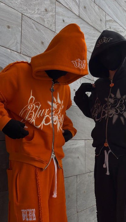 BlurBoys Ripped Zip Up Hoodie V2 Black