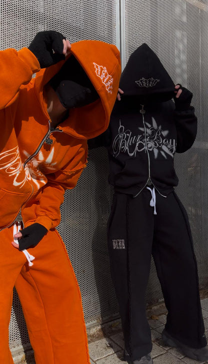 BlurBoys Ripped Zip Up Hoodie V2 Black
