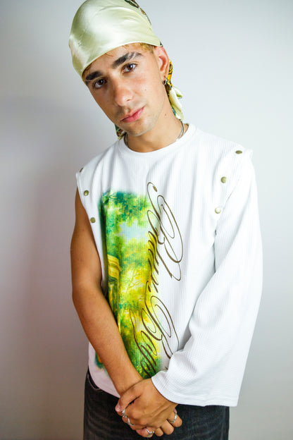 LongSleeve Vest 2x1 Tee White