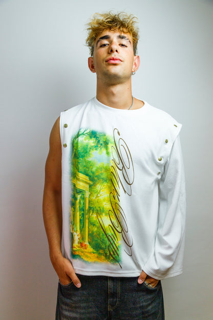 LongSleeve Vest 2x1 Tee White