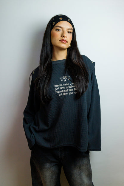 LongSleeve Vest 2x1 Tee Dark Gray