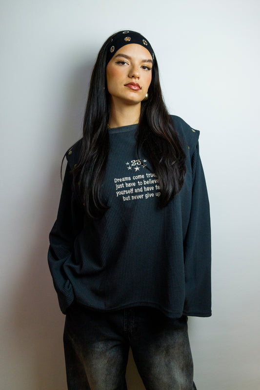 LongSleeve Vest 2x1 Tee BLACK